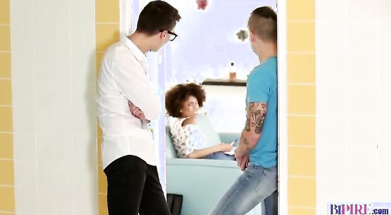 Interracial bisexual threesome