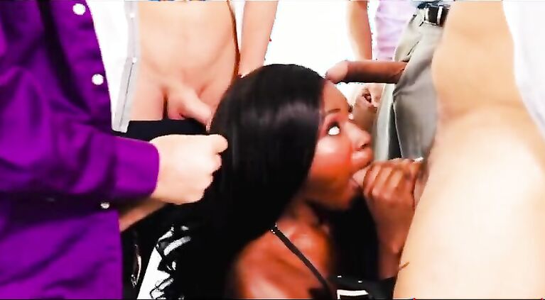 EBONY GANGBANG CUMSHOTS