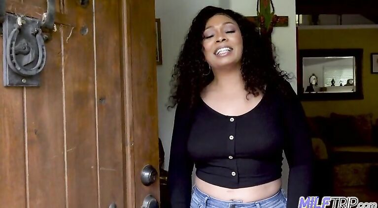 MILFTRIP Big Tit Ebony MILF Tries White Cock