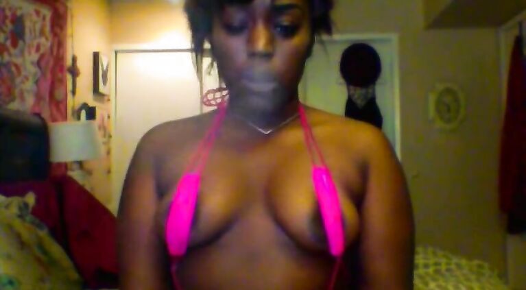 Ebony smoker rides and fucks a dildo
