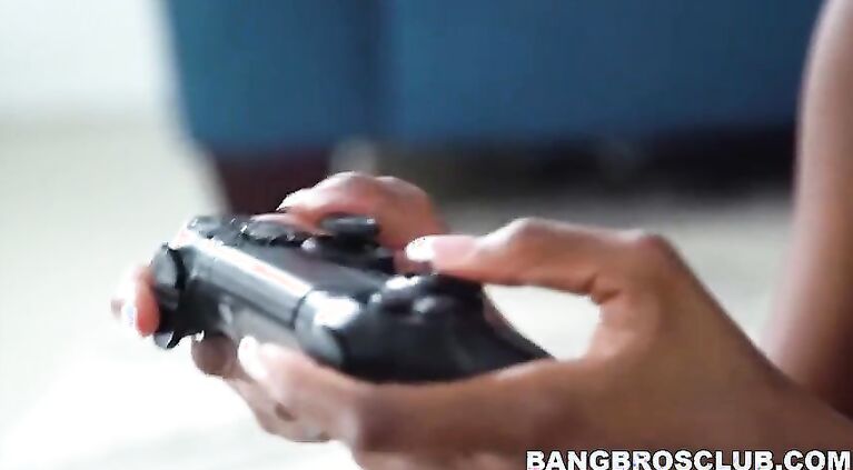 Sensual Anne Amari fucks stepbro while playing video games