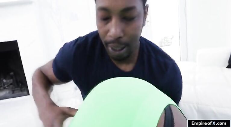 A small tits ebony licked and fucked by a big black cock