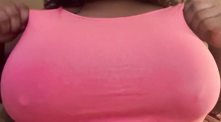 Ebony BBW Playing With Big Tits
