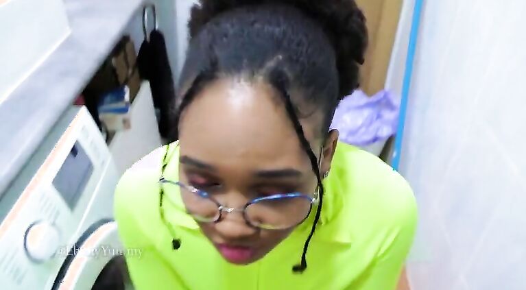 Fucking a gorgeous teen ebony latina in the bathroom