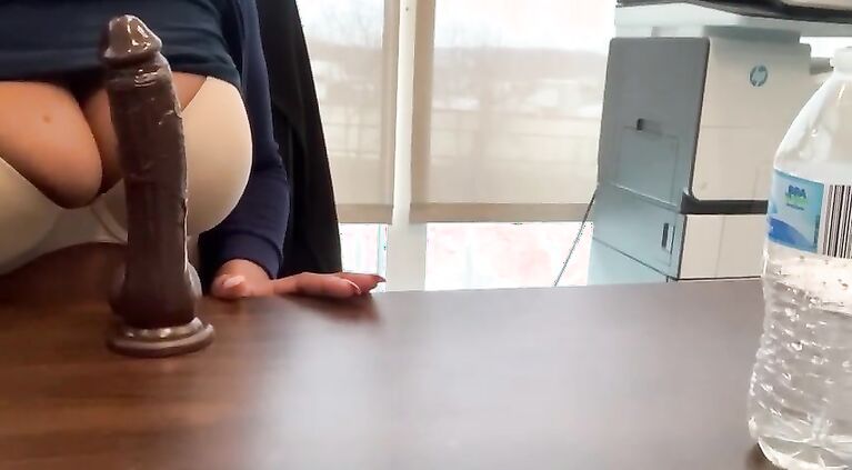 Riding Dick at my real Work Desk ALMOST CAUGHT