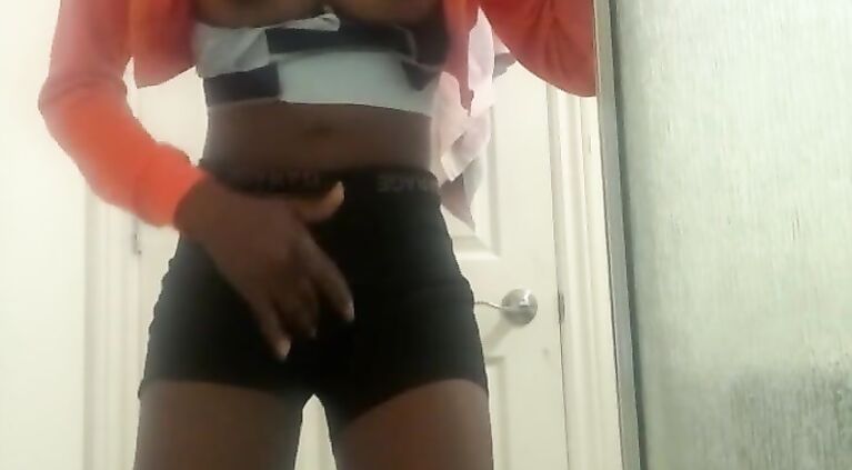Horny Amateur Desperate to Cum Masturbates through Shorts while Legs Shake - Sweetie Titiess