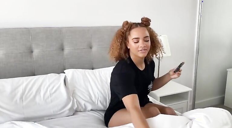 Naughty Girlfriend Kaia Kamilla caught masturbating then Fucks pornstar Mr Iconic Booty ebony