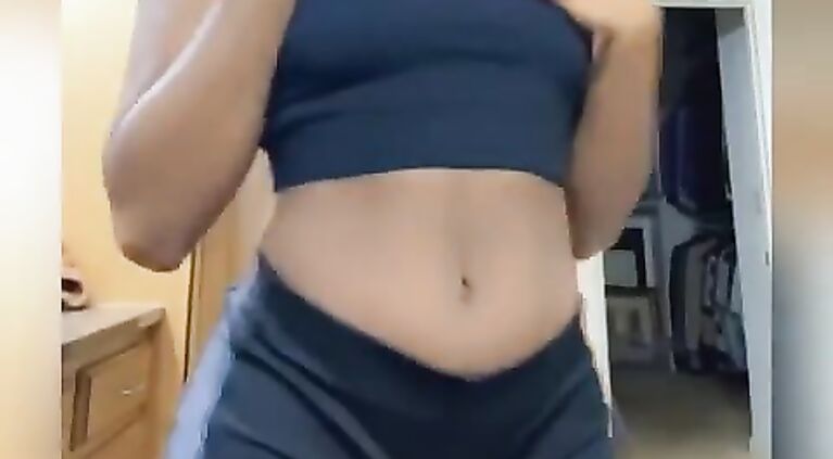 Super Sexy Darkskin Ebony Teen Strips in Her Bathroom