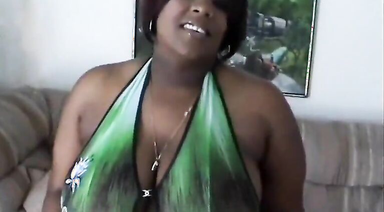 Cute ebony BBWs talk to the camera behind the scenes