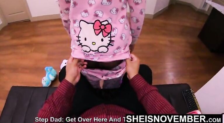 4k Msnovember Daddy Dick Straddling With Pajamas Drop Seat Unbuttoned And Thick Ebony Ass Out UHD