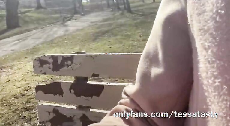 Playing with my Pussy on a Public Park Bench