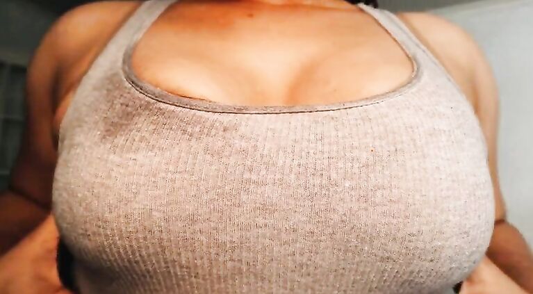 Bouncing my big natural tits hehe so fun