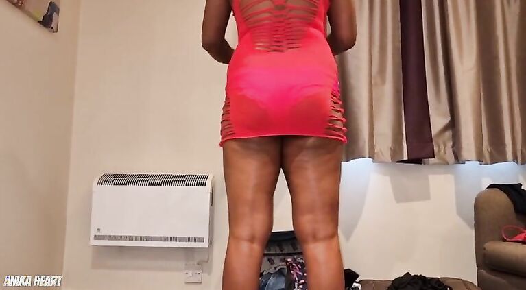 My Thick Booty EBONY Friend Teasing Me in a Seethrough Dress - Best UPSKIRT No Panties View
