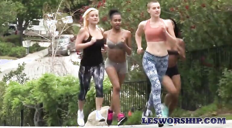 Teens Working Out Turns Into Lesbian Massage and Orgy