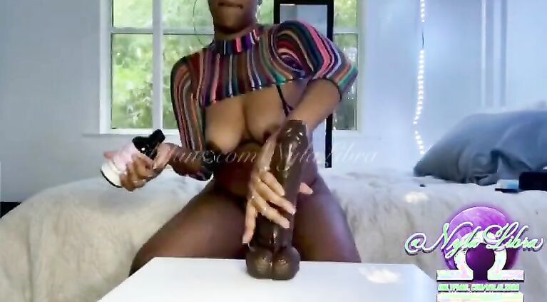 Riding a huge big black cock—CLIP
